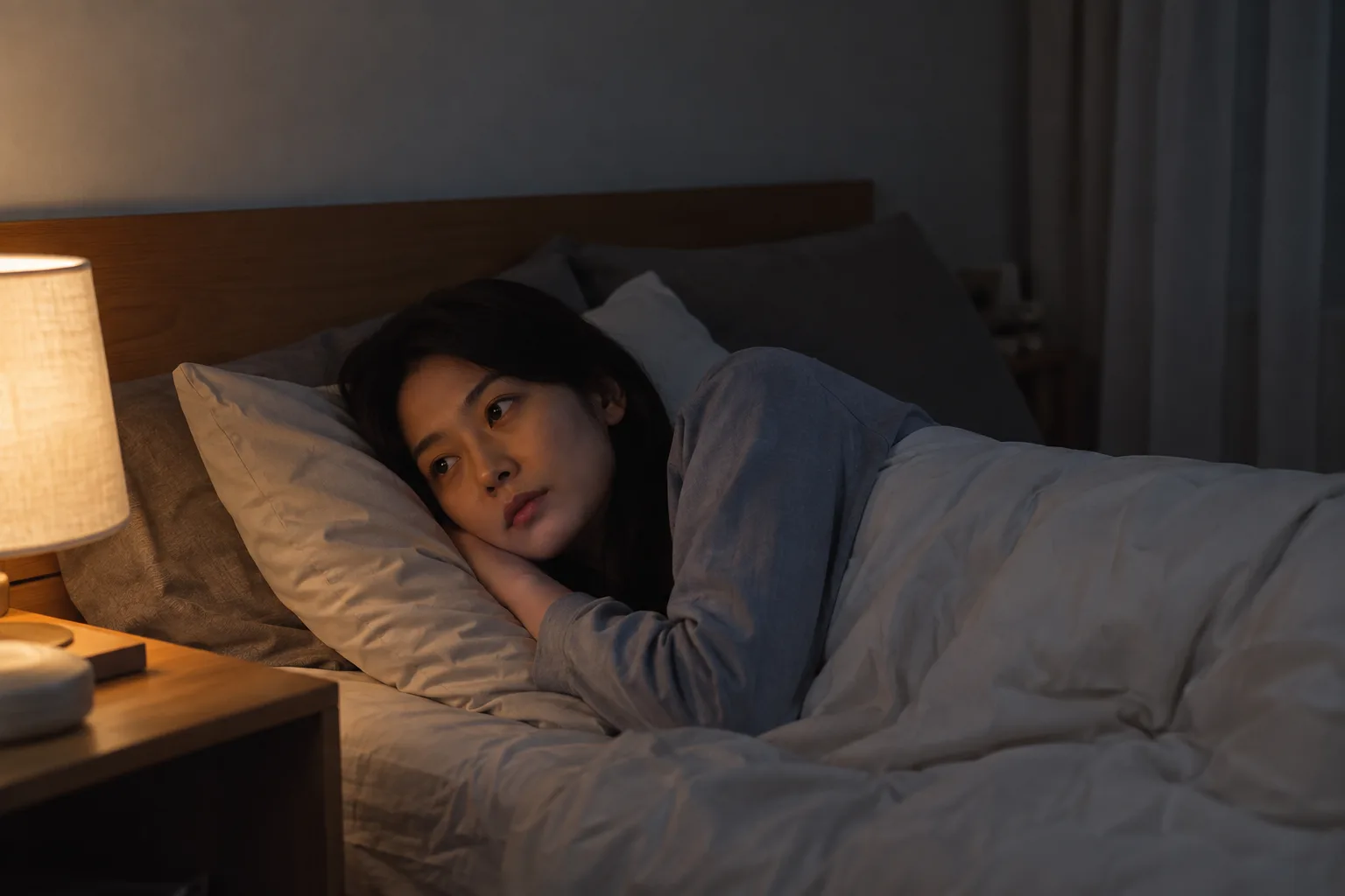 밤에 잠들지 못하는 모습