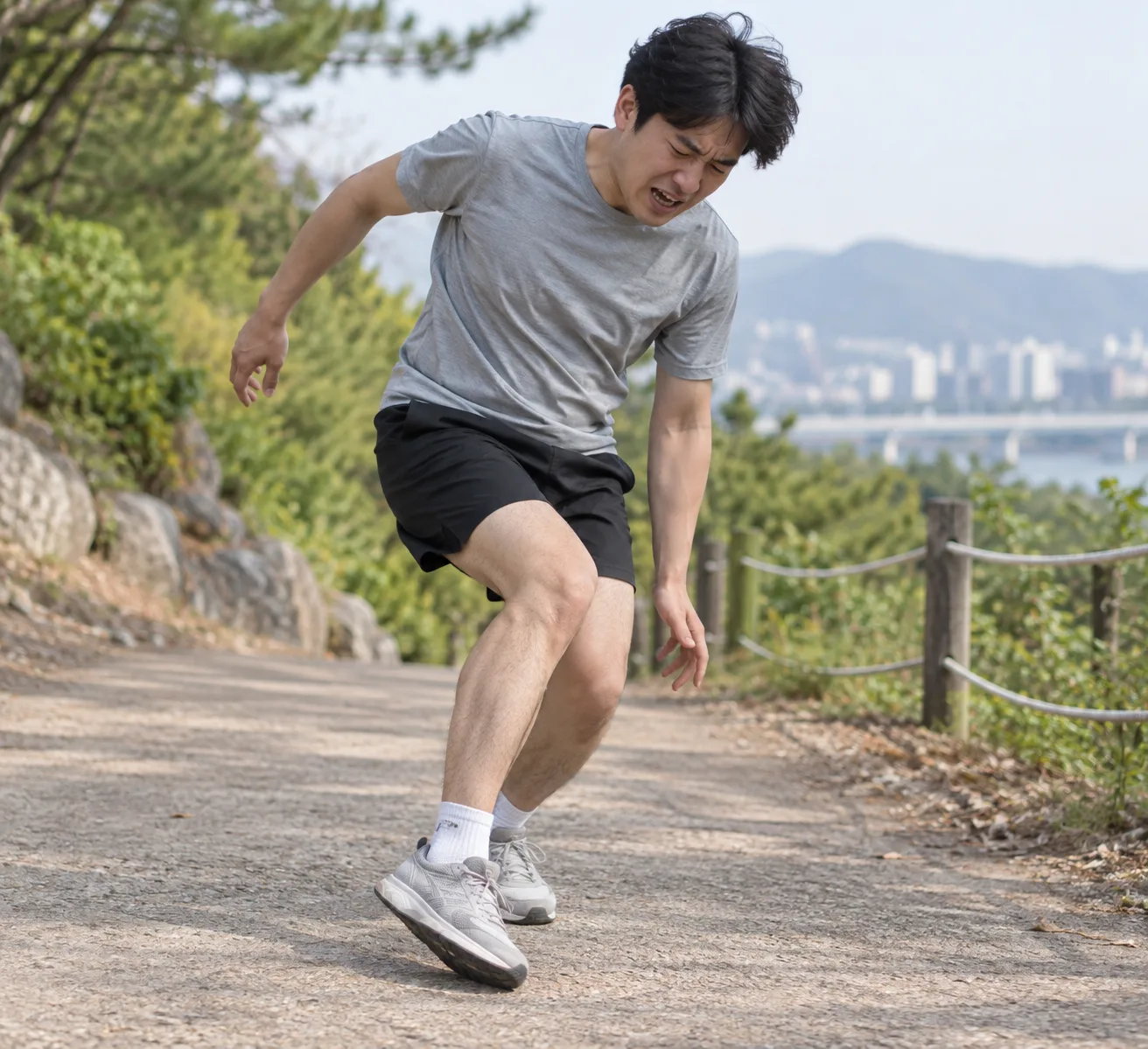 운동 중 발목을 접질리는 순간