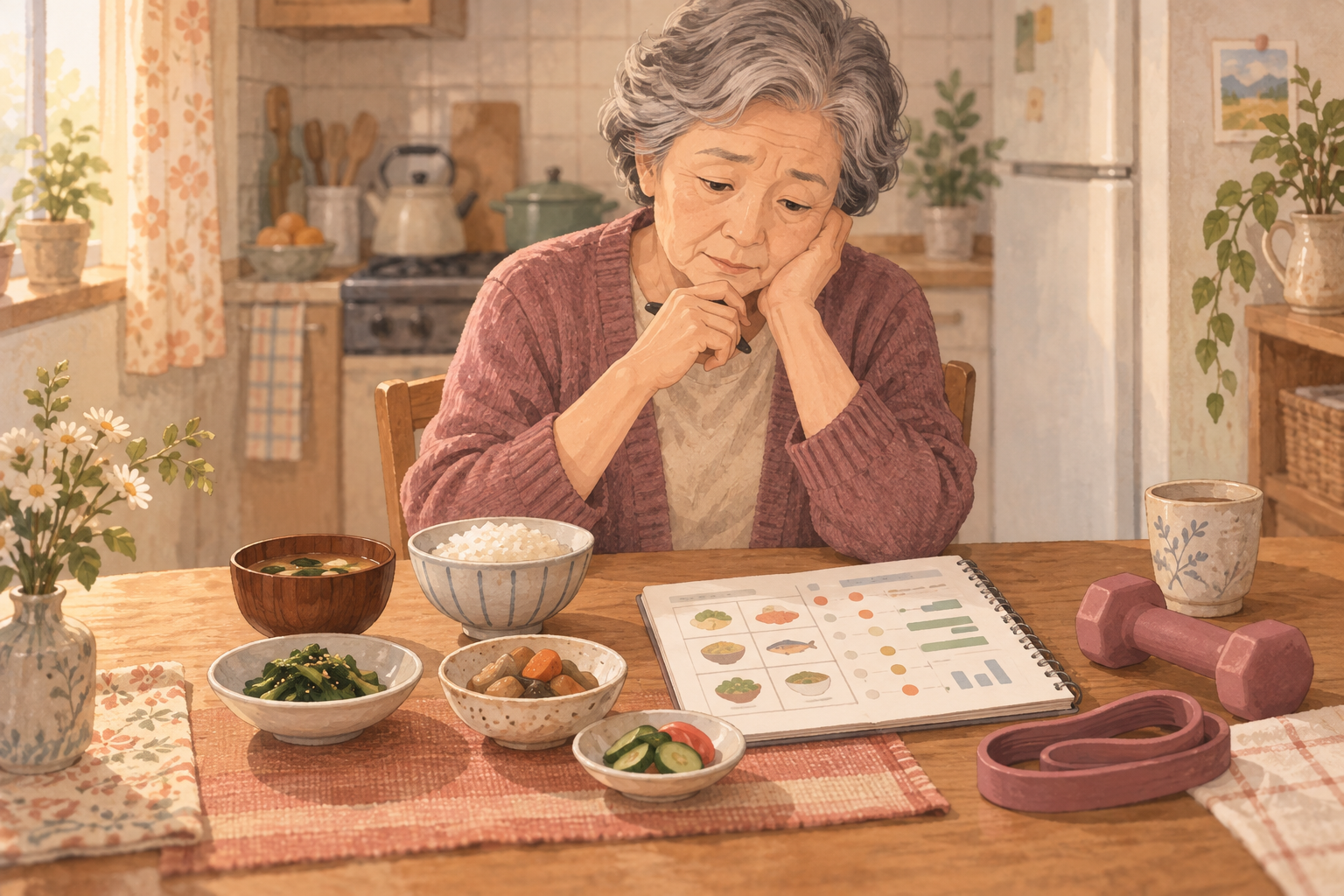 분당 정자역 한의원 보양클리닉 - 저염 저당 식단과 근력 유지 사이에서 고민하는 어르신의 모습