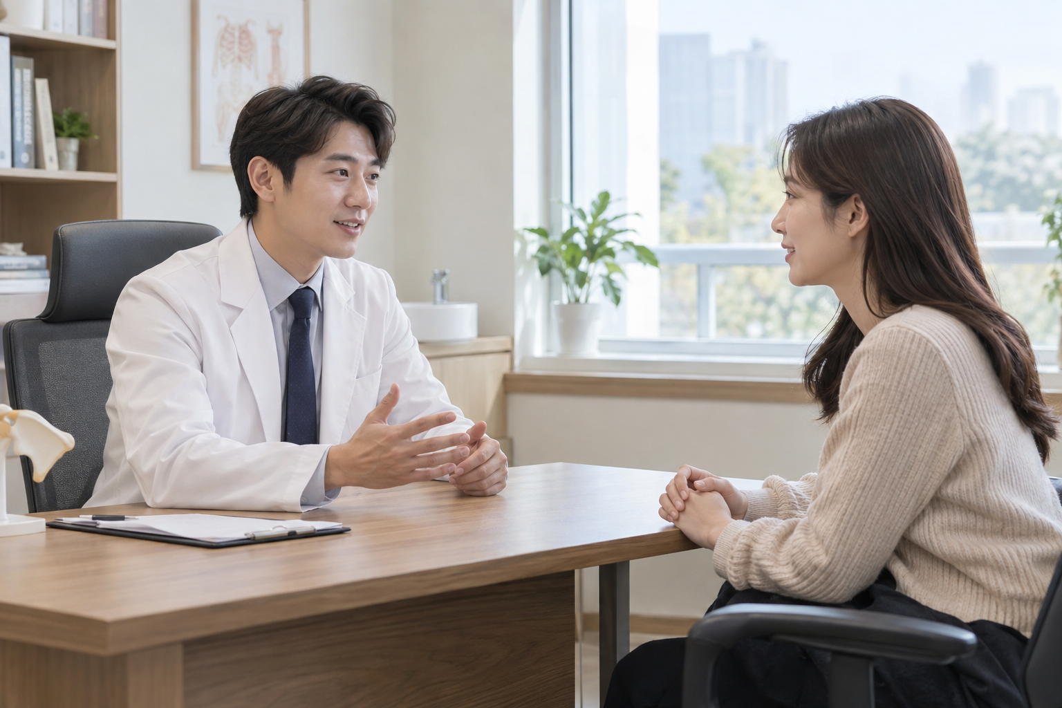 상담을 통해 원인을 확인하는 모습