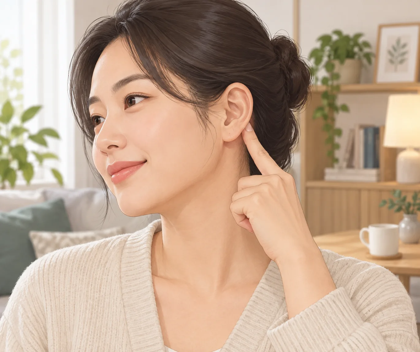 귀 뒤 셀프 마사지
