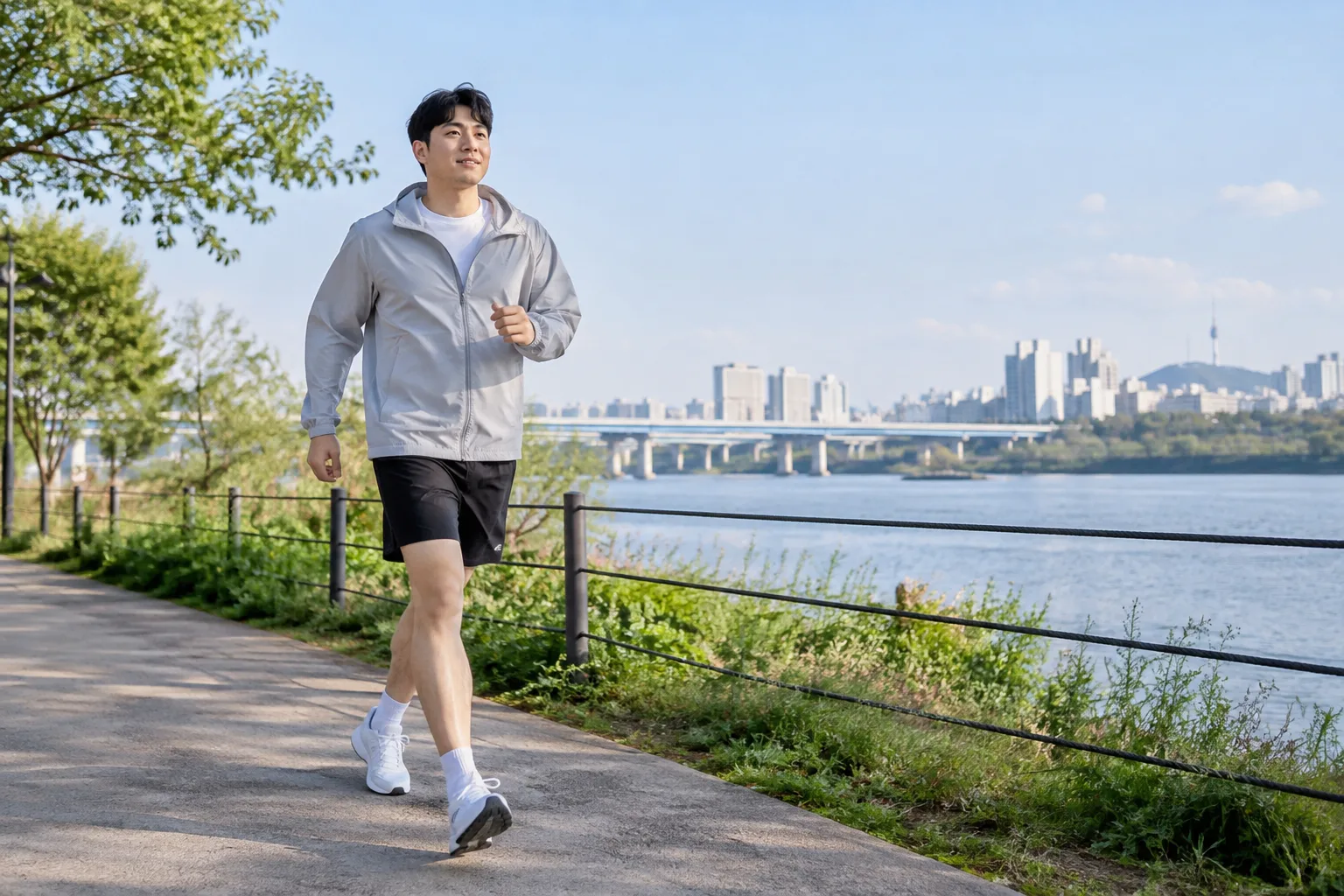가벼운 산책을 하는 모습