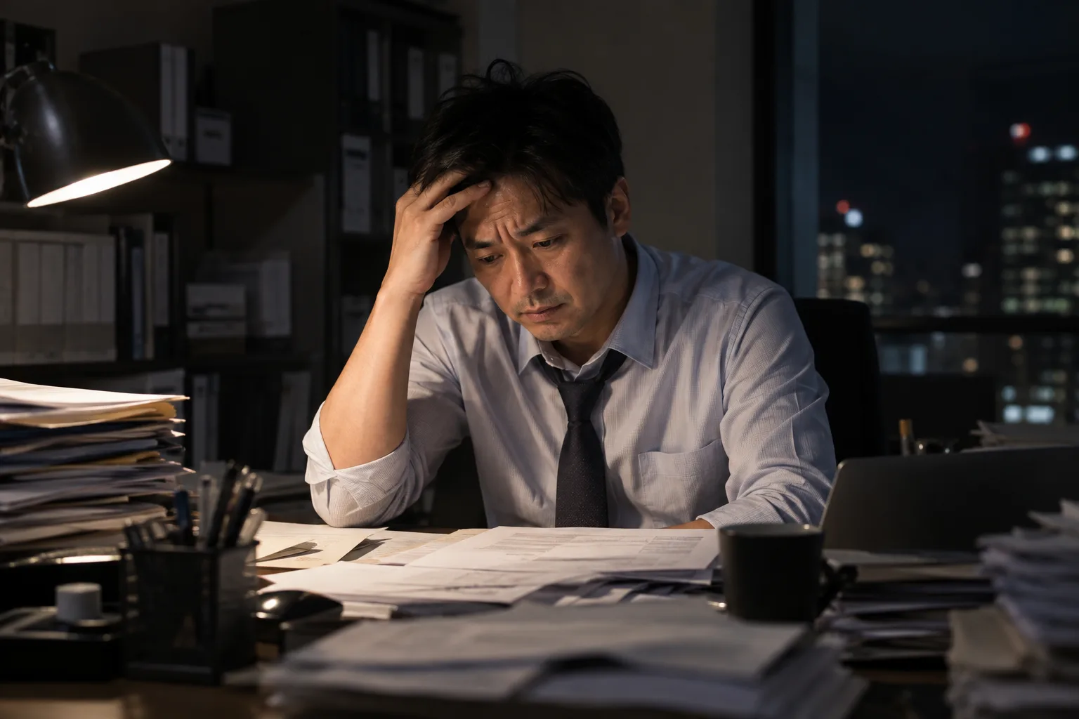 스트레스로 힘들어하는 모습