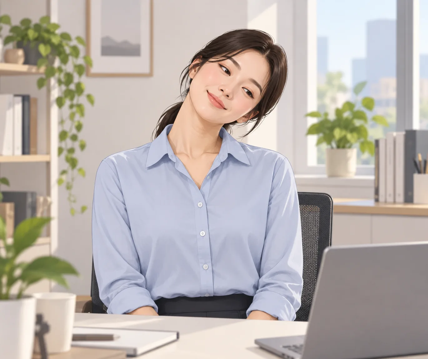 목 옆 스트레칭