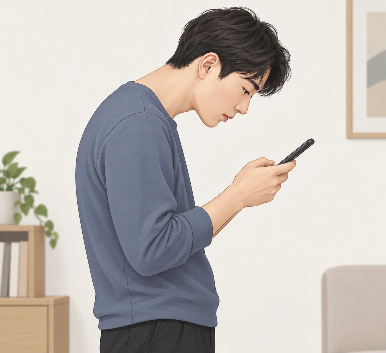 스마트폰 보는 자세