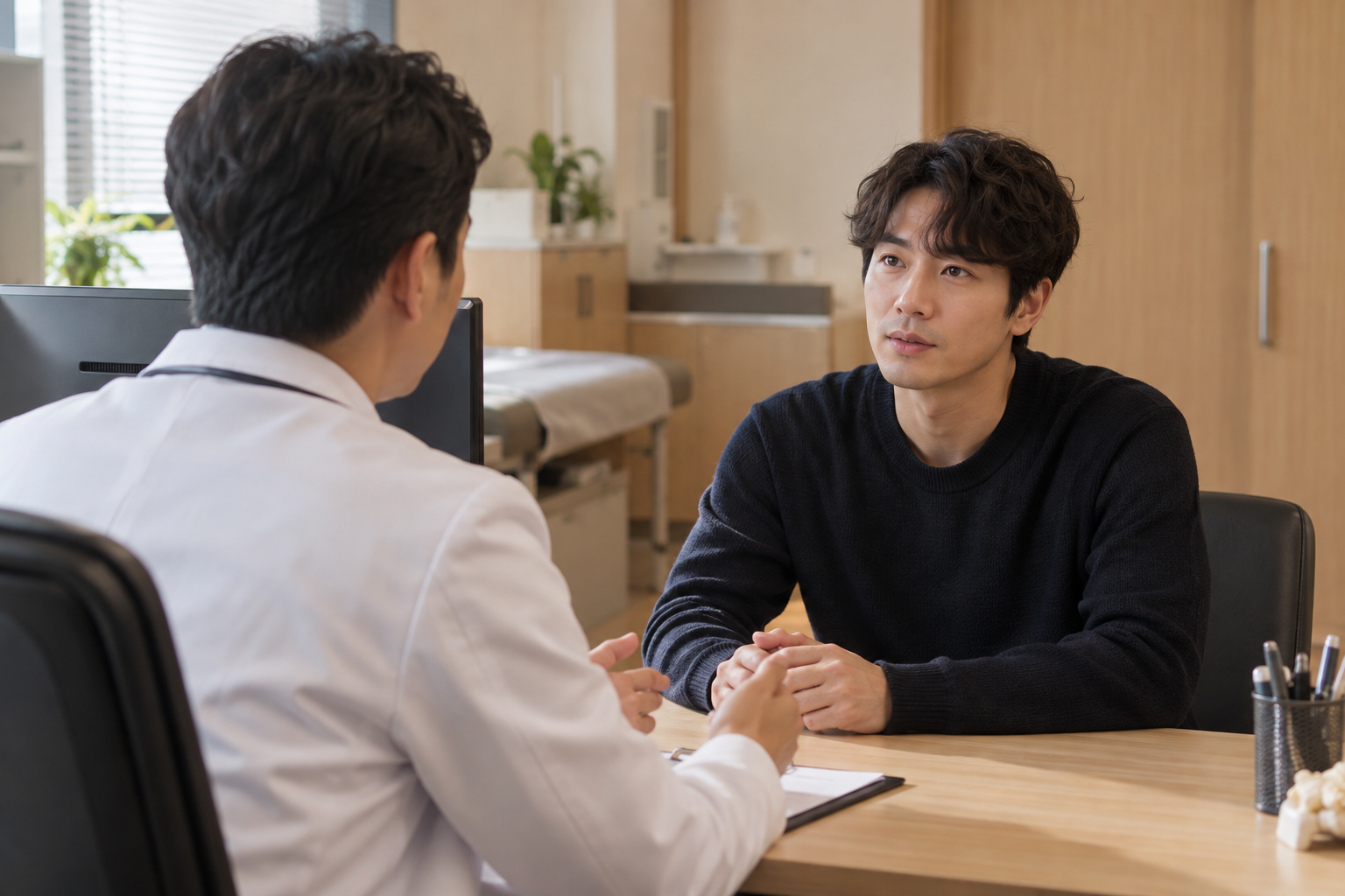 한의사와 환자의 상담 장면