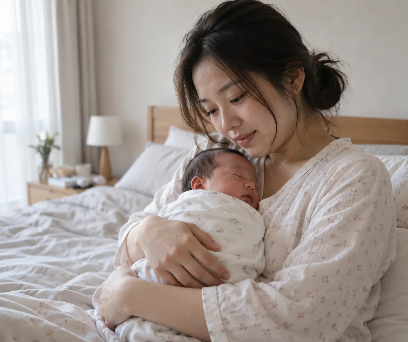 아기를 안고 있는 산모