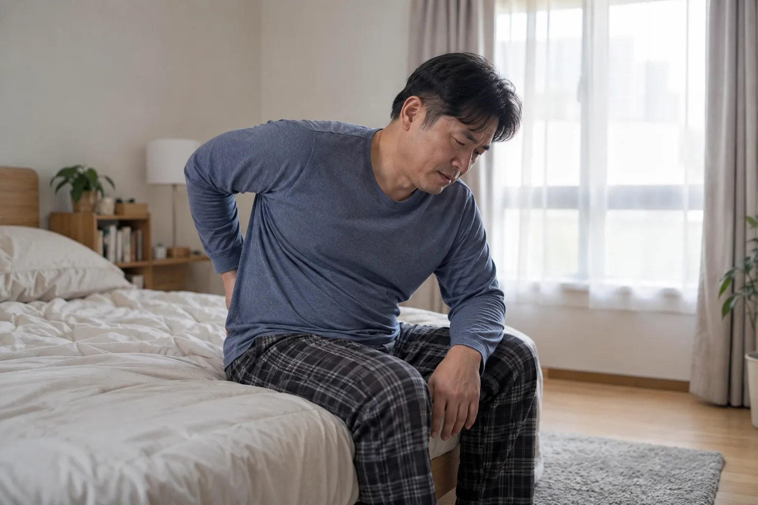 만성통증으로 힘들어하는 모습