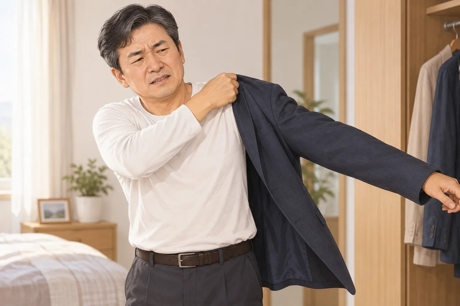 옷 입기 불편한 어깨