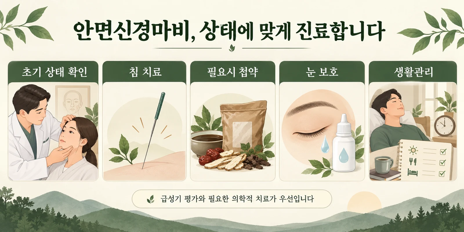 안면신경마비에서 상태에 따라 고려하는 한방치료와 생활관리