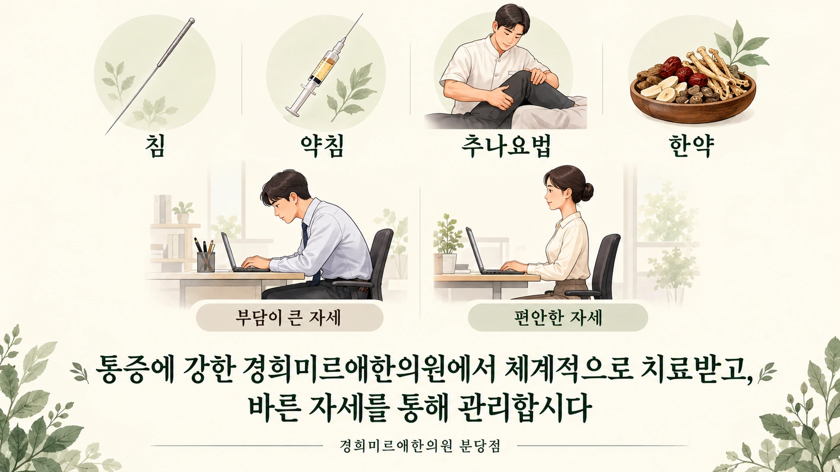 침·약침·추나요법·한약으로 관리하는 근골격계 진료 - 경희미르애한의원 분당점